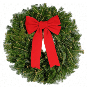 Balsam Fir Wreath w/ Red Bow